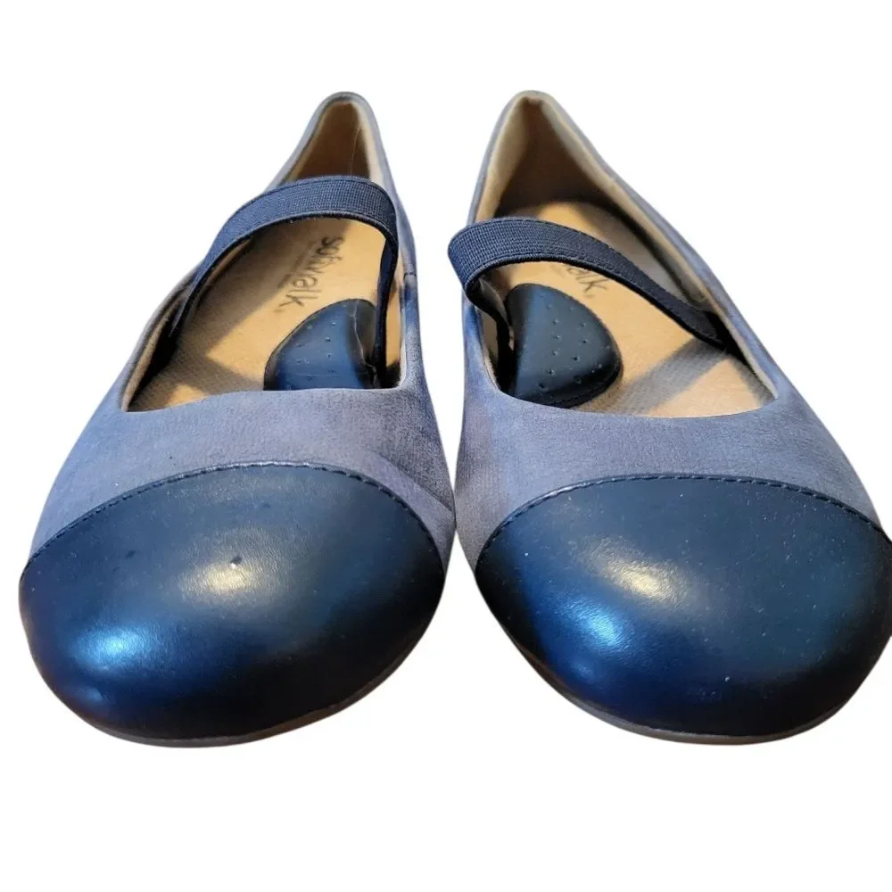 Softwalk Napa Womens Blue Extra Wide Mary Jane Flats Shoes, Size 7 - Picture 6 of 11